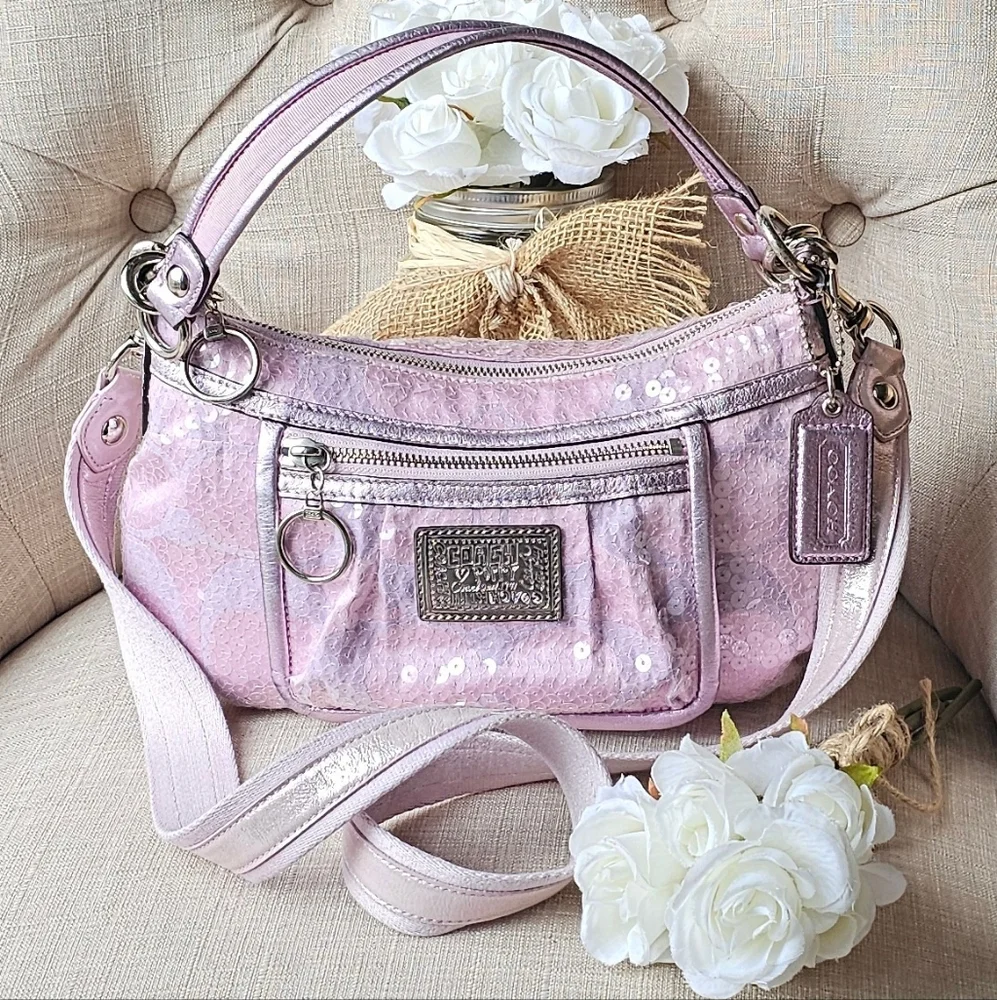 Coach | Bags | Coach Poppy Signature Jacquard Sequin Shoulder Bag